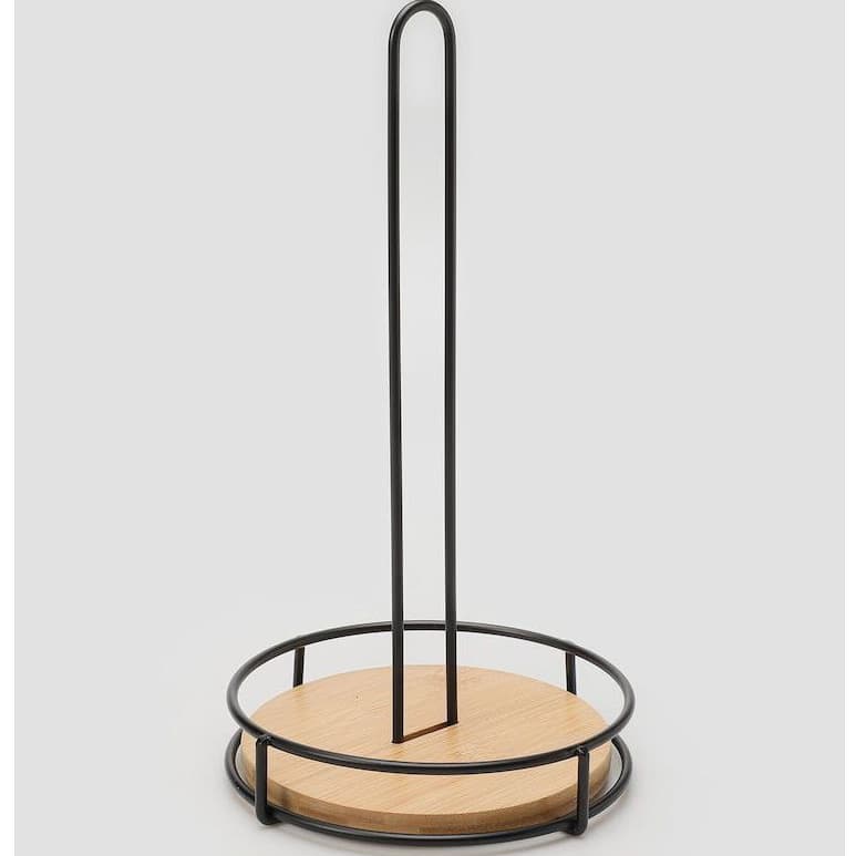 Porta Papel Toalha de Ferro com Madeira Organizador Prático Multiuso ENVIO IMEDIATO