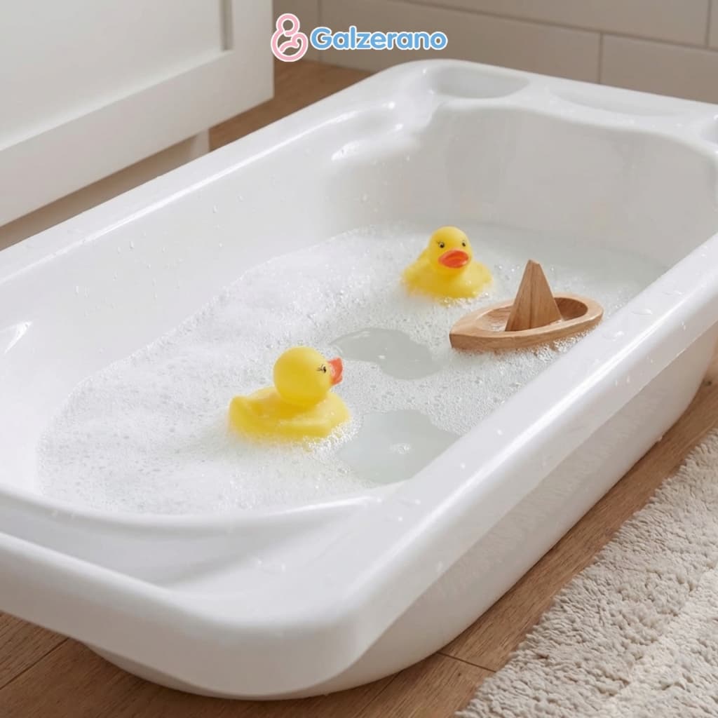 Banheira Plástica Galzerano Bebê 20L Ralo e Saboneteira