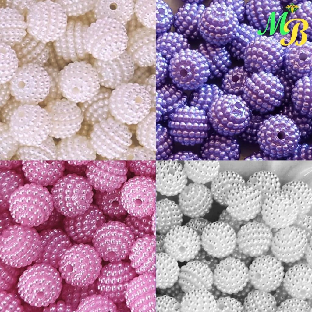 Miçanga Pérola Craquelada Abs 10 mm Pacote 100 unidades