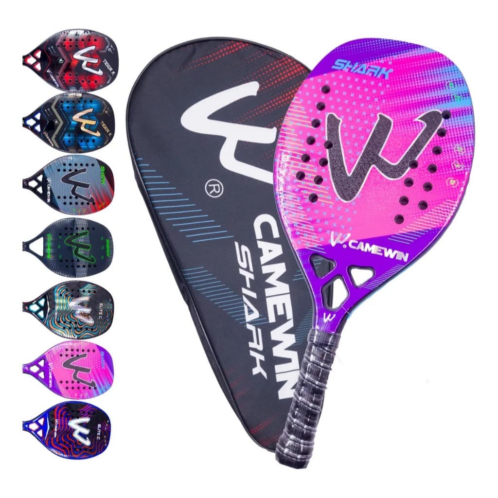 RAQUETE DE BEACH TENNIS CARBONO 3K CAMEWIN + CAPA