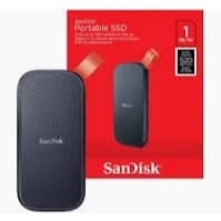 SSD Externo Portátil 1TB Interface USB 3.2 SanDisk SDSSDE30-1T00 Velocidade de Leitura Até 800MB/s Preto