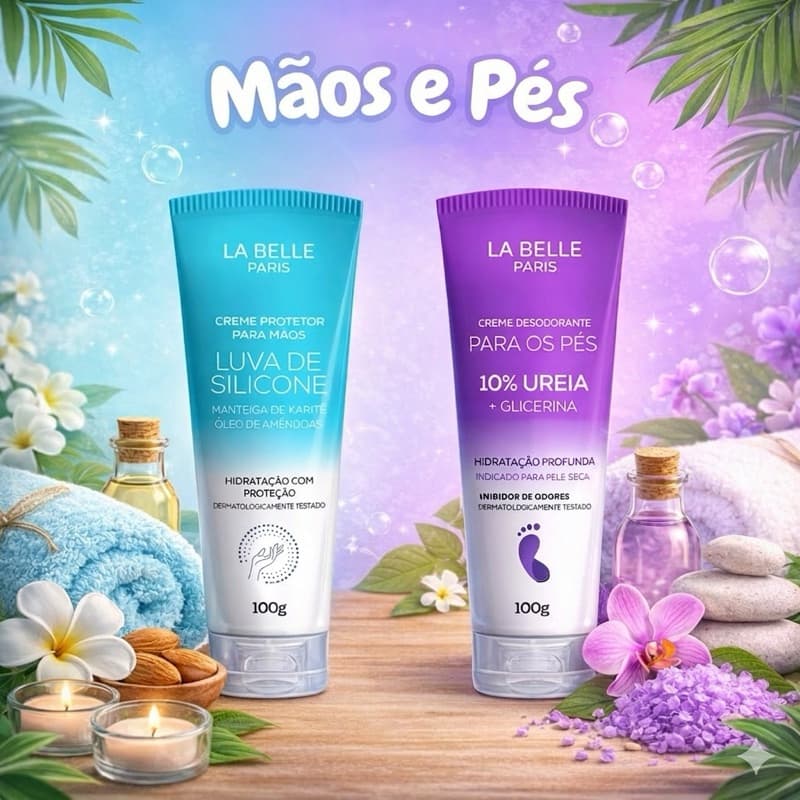 Cremes para as mãos e pés Protetor Luva de Silicone Ureia e Glicerina La Belle Paris