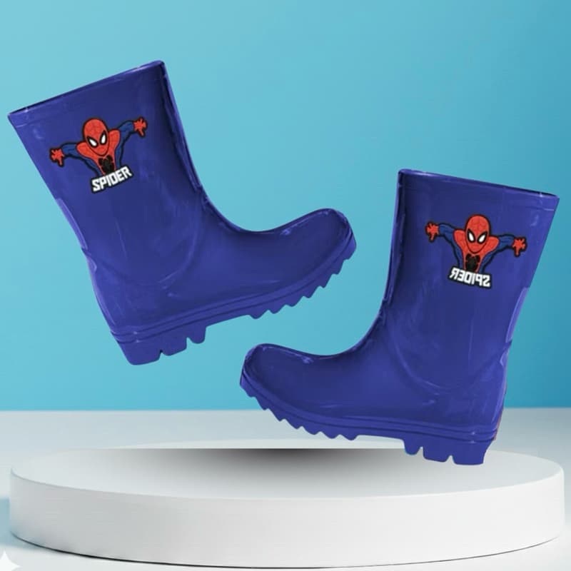 Galocha Botinha de Chuva Infantil Masculino Kids Personagem Menino Aranha Confortável Macio Antiderrapante Lazer