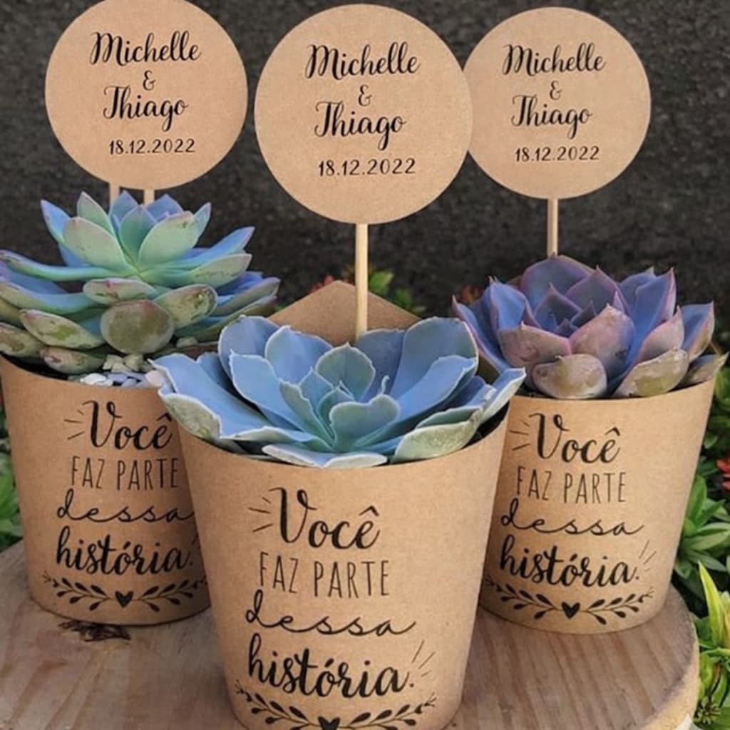 60 Rótulos Para Suculentas +60 Tags Personalizadas para eventos aniversarios, casamentos batizados.