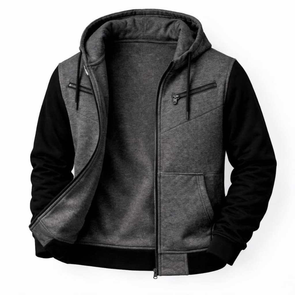 Casaco de Moletom Ramazzoni Jaqueta Com Ziper Bolso e Capuz