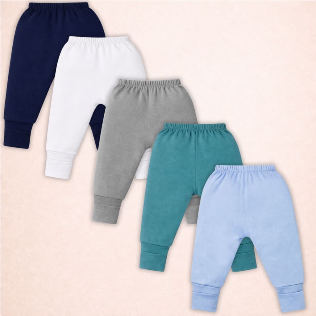 Kit 5 Pçs Mijão Malha Liso 100% Algodão Menino Pé Reversível