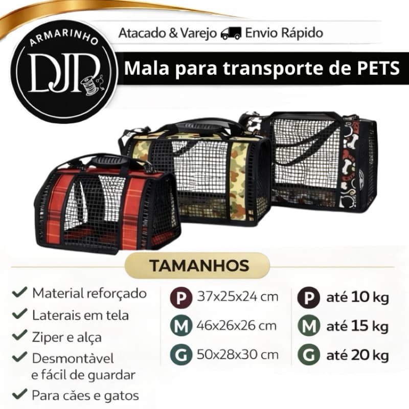 Mala Transporte PETS bem respirável com alça