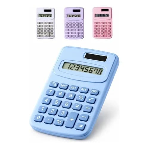 Mini Calculadora Portátil com Display LCD de 8 Dígitos Varias Cores