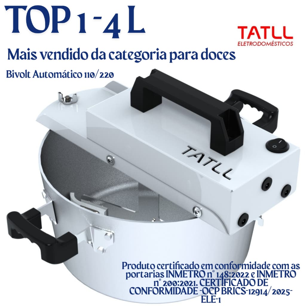 Panela Mexer Doces Brigadeiros De Festa Recheios Automática 4 L Sistema Excellence 3 velocidades POWER