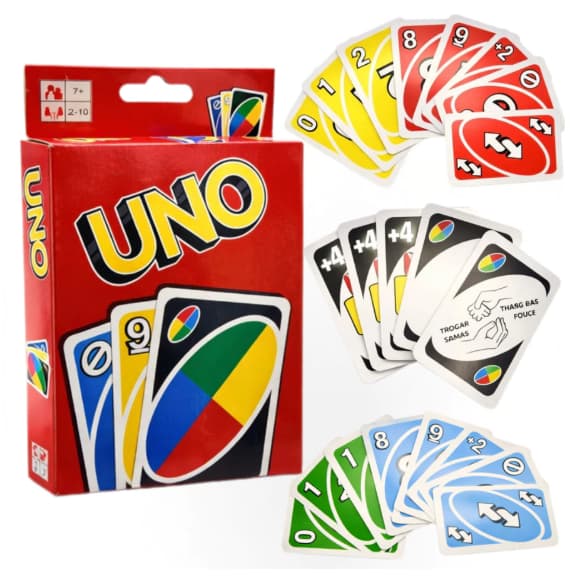 Jogo Carta UNO VERMELHO / UNO PRETO Kit Cartinha de UNO  com 108Cartas UNO pra 2 a 10 Pessoas