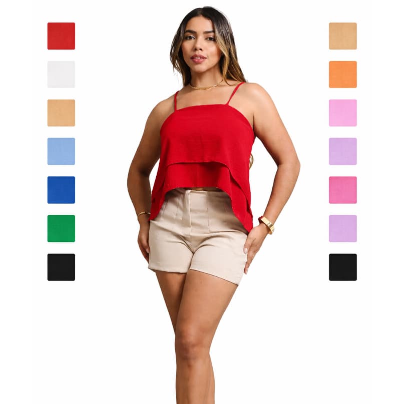 Blusa Feminina de Alcinha com Amarração Costas e Babado sem bojo