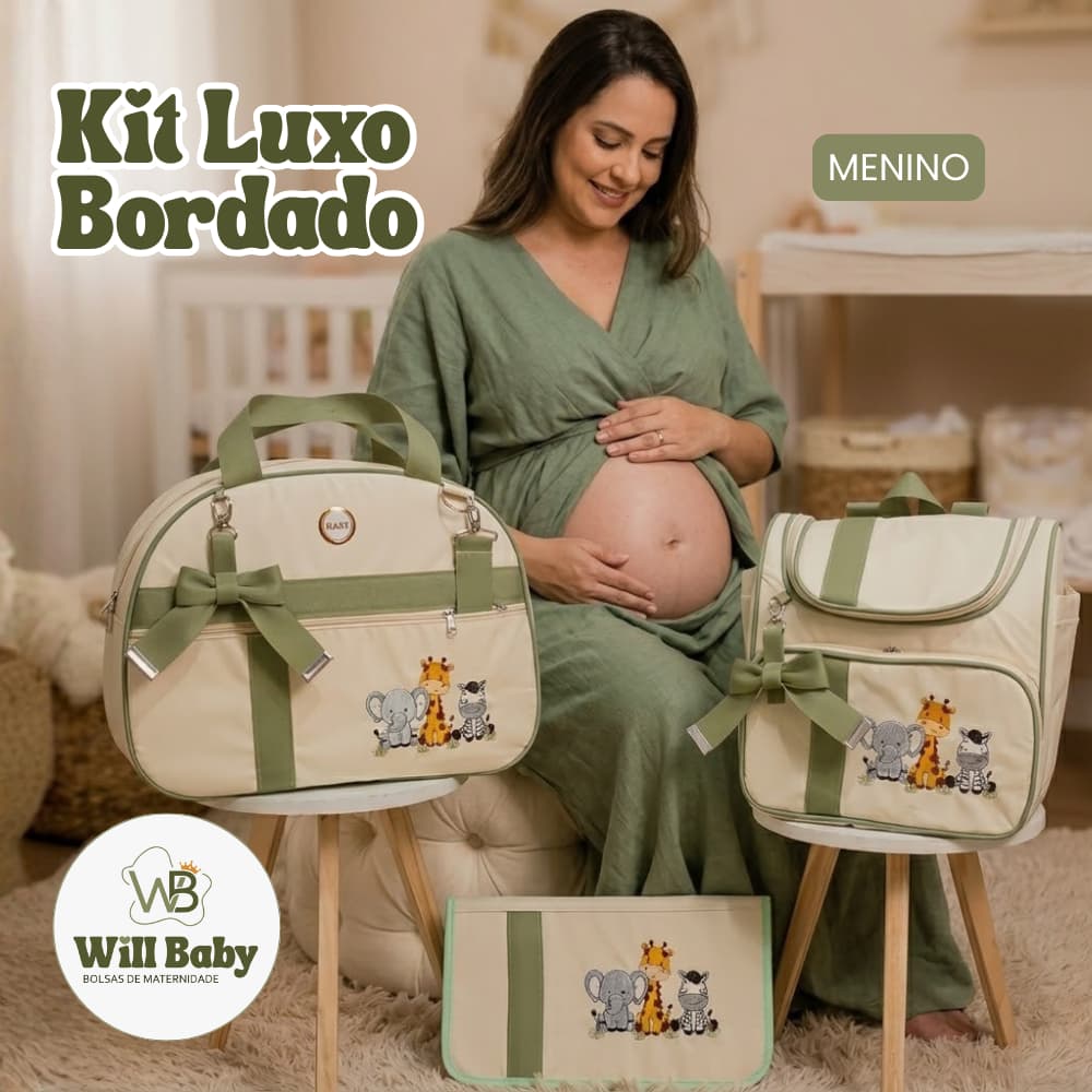 Kit Bolsa maternidade luxo para menino e menina