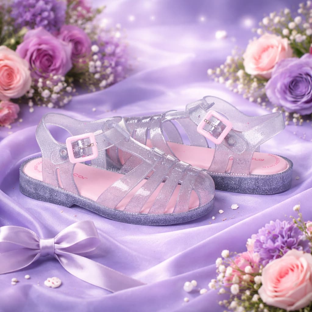 Sandália Infantil Aranha Menina Jelly Baby Confortável Emborrachado Melissinha Escolar Mar&Cor