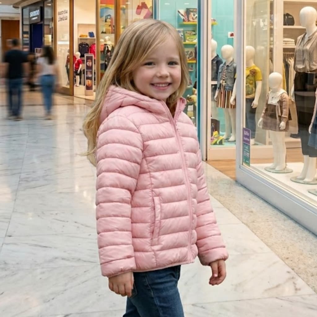 Jaqueta Puffer Bobojaco Infantil forrada Pelúcia Frio Unissex 6 a 16 anos