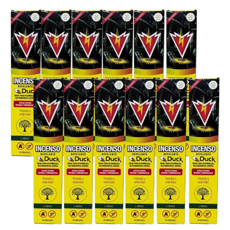 Incenso Duck 150 palitos 5 caixas limão ou sândalo