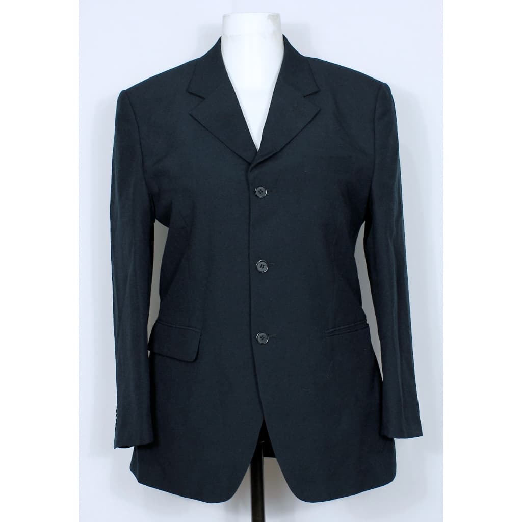 Blazer social alfaiataria masculina azul marinho bem escuro - Veste 50R - Ref. 2125 (brechó)