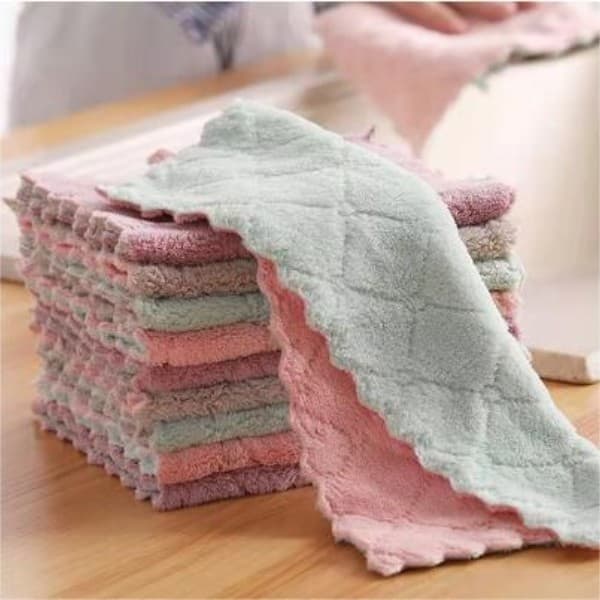 1/5/10 Pcs Pano De Prato De Microfibra Super Absorvente Alta Qualidade / Toalha De Limpeza Doméstica