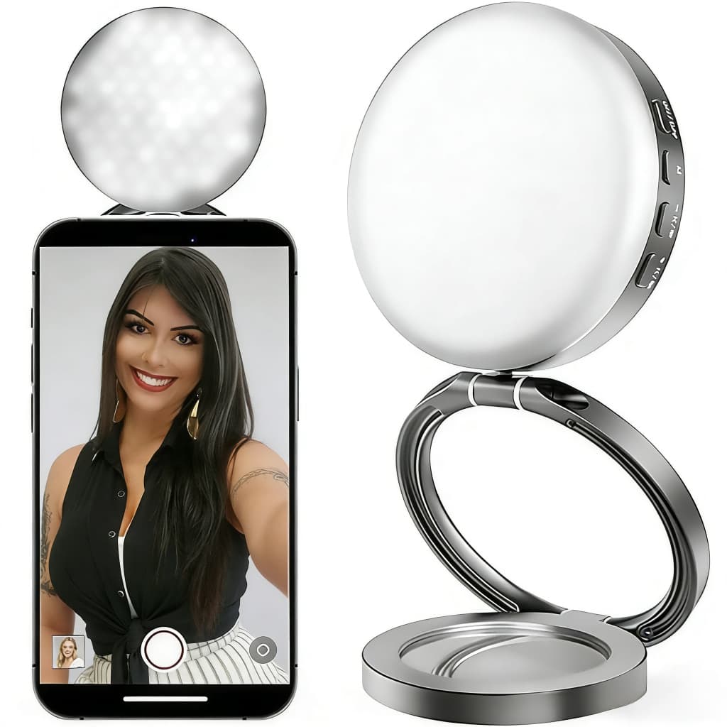 Mini Luz De Selfie Dobrável Magsafe Com Espelho Para Celular, Luz De Anel Magnética De Bolso