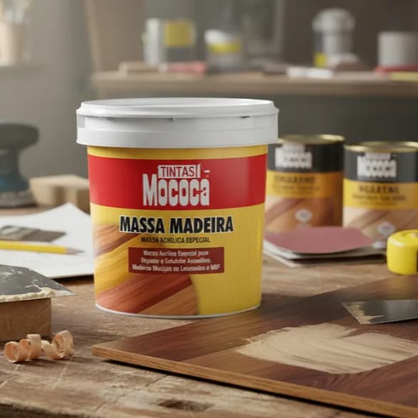 Massa Madeira P/ Calafetar Correção para Madeira 350g - Cores Mococa