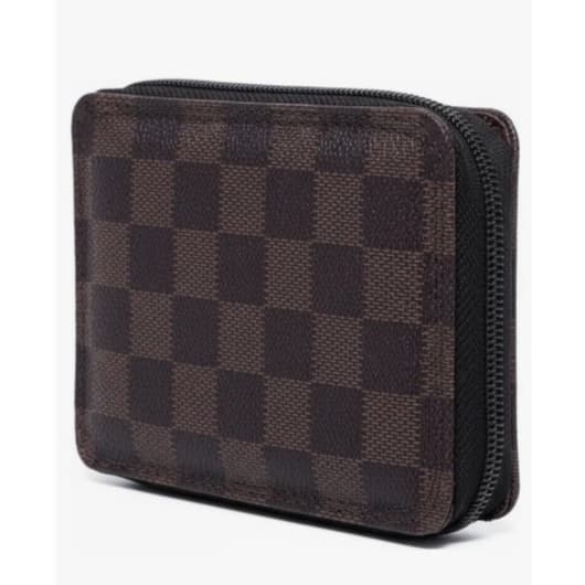 Carteira Masculina Grande Fecho Ziper Porta Cartao Notas Moedas Unissex Cabe RG CNH