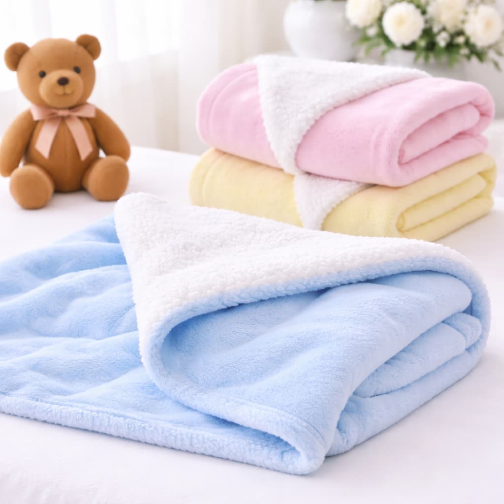 Cobertor de Bebe Dupla Face Com Sherpa Macio Quentinho