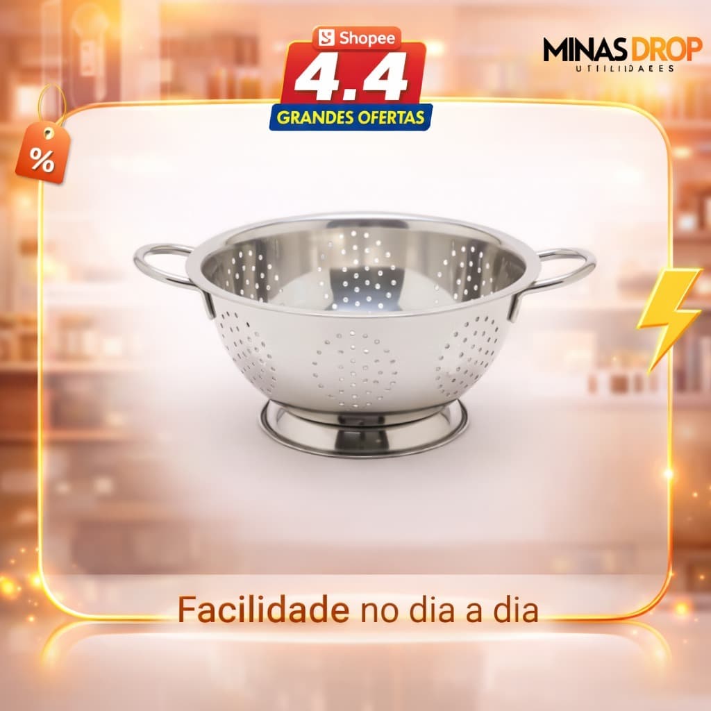 Escorredor de Massas Inox Moldular – 24 cm / 28 cm – Resistente, Durável e Ideal para Cozinha
