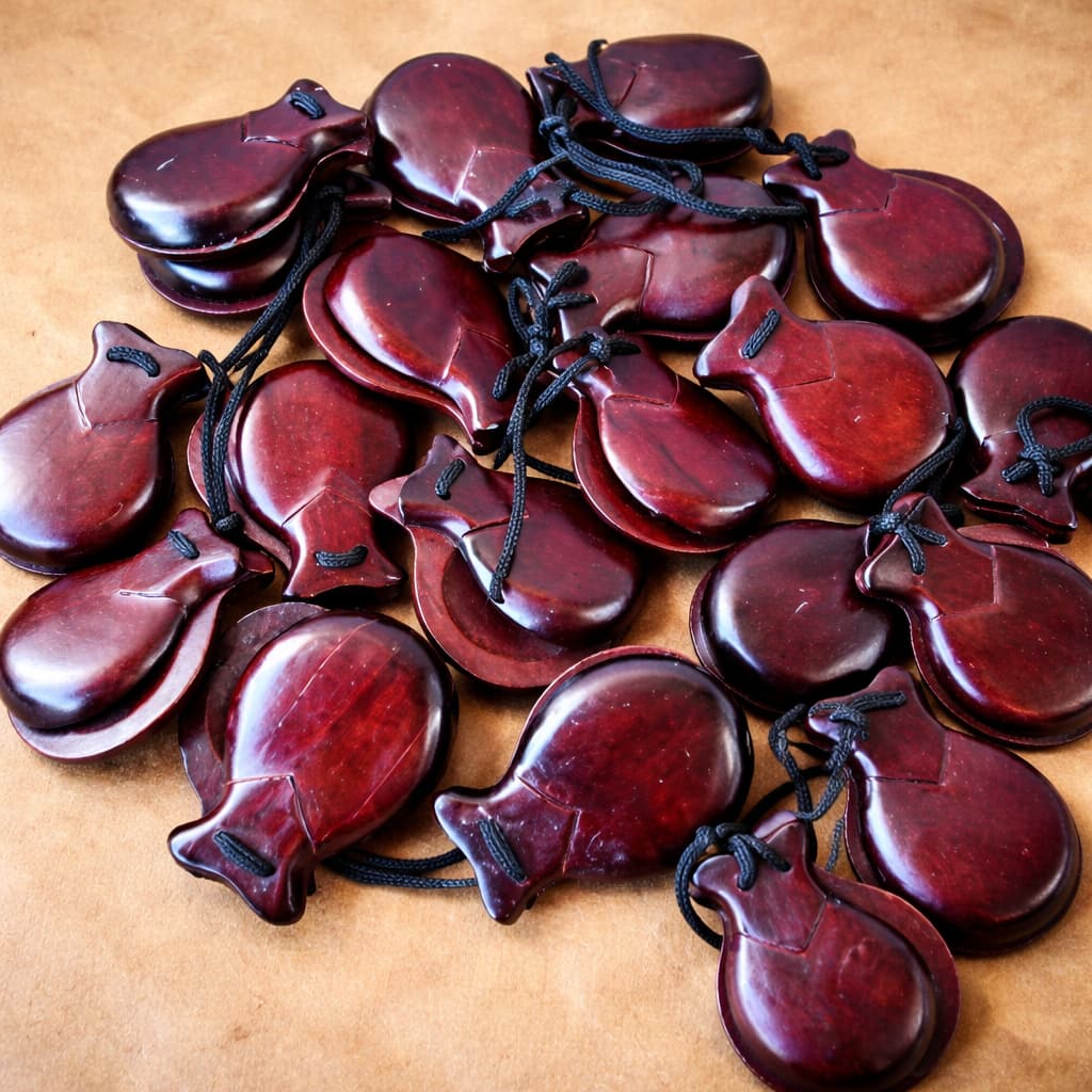 Castanholas Profissionais Madeira Vinho Infantil Adulto Musicalização Dança Flamenca Percussão