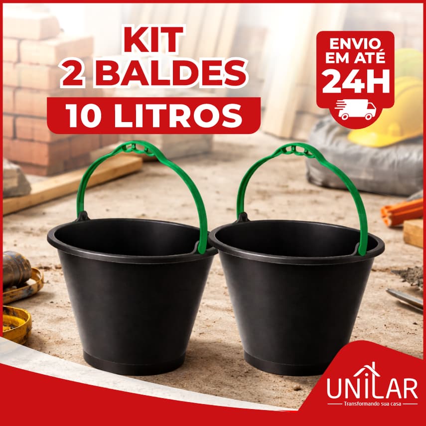 Kit 2 Baldes De Limpeza (ou 1) com 10 Litros Alça Plástica - Resistente, Grande e Multiuso