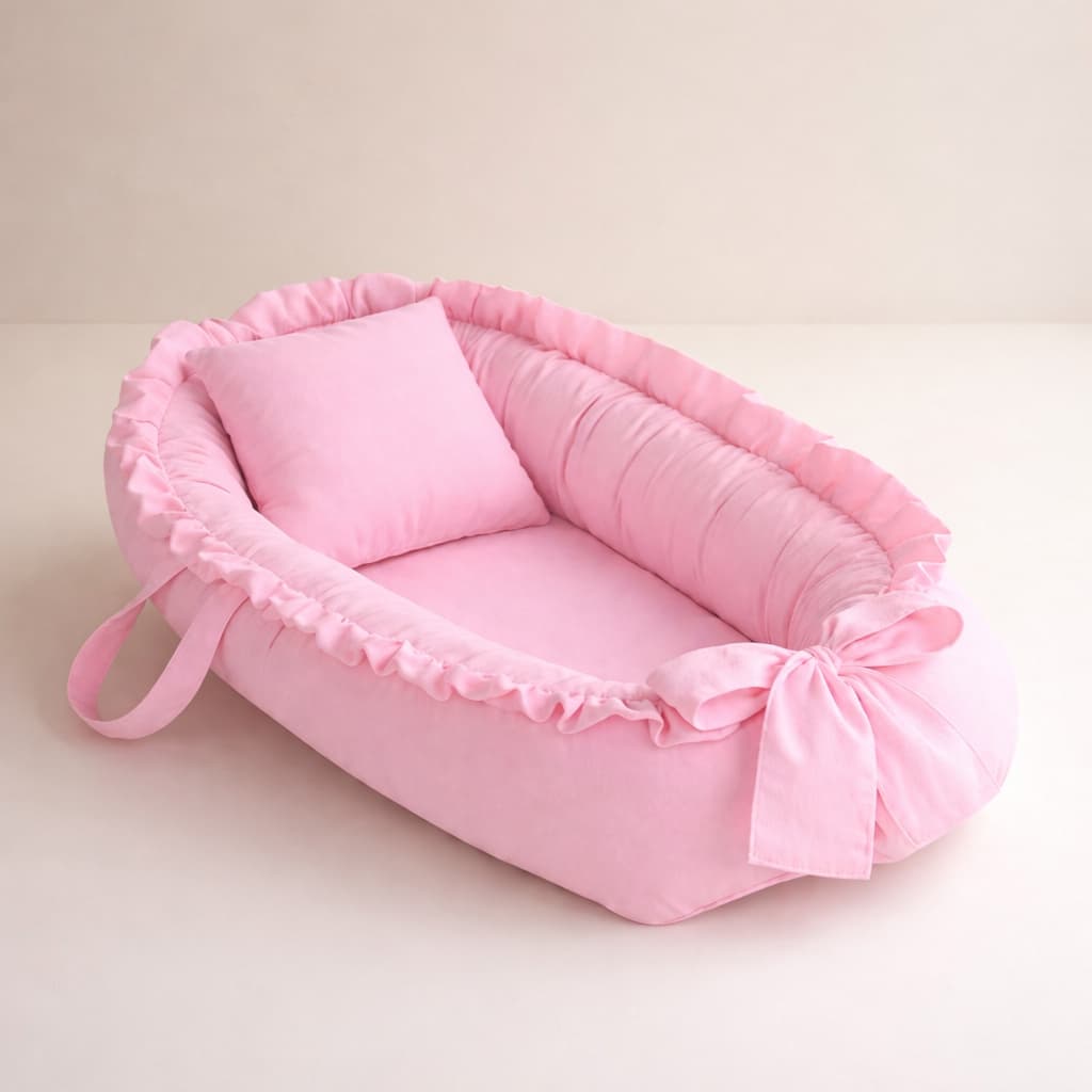 Ninho Redutor de Berço Bebe Zíper Travesseiro Anatômico Enxoval Menina Menino Rosa Azul Verde Lilás