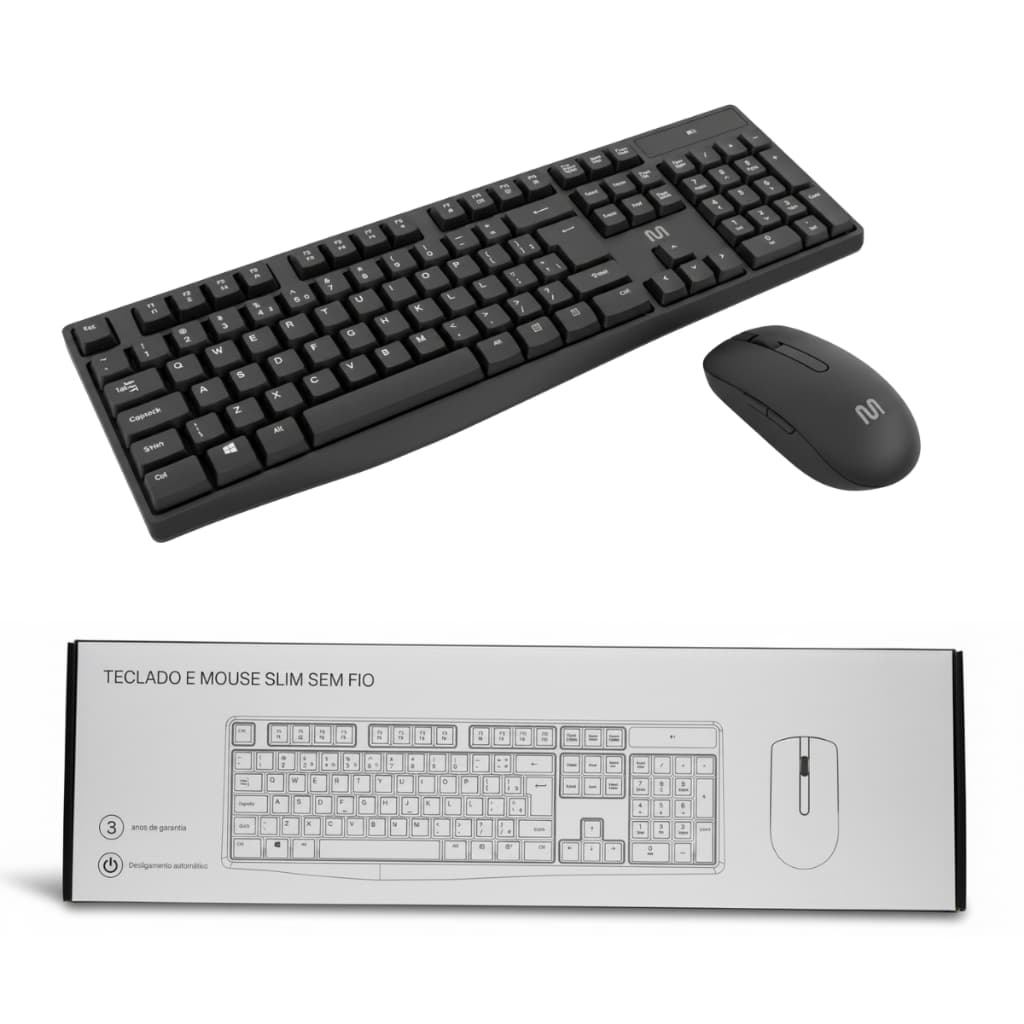 Kit Teclado e Mouse Multilaser Portátil 2.4ghz Sem Fio Wireless Pc Teclas Macias TC269 *ENVIO NO MESMO DIA UTIL*
