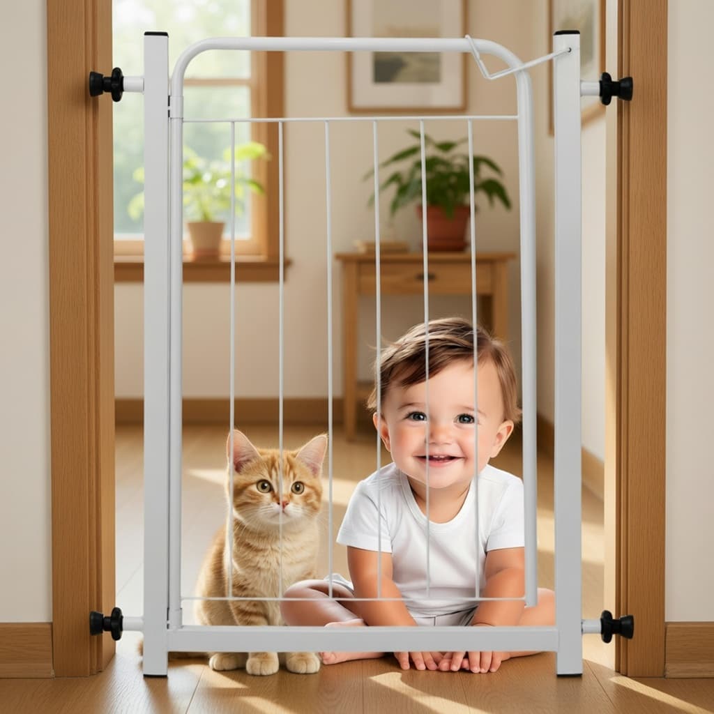 Grade De Proteção Para Pet Cães Crianças Portas Portão Cercado 110 À 115cm Extensor de 40cm