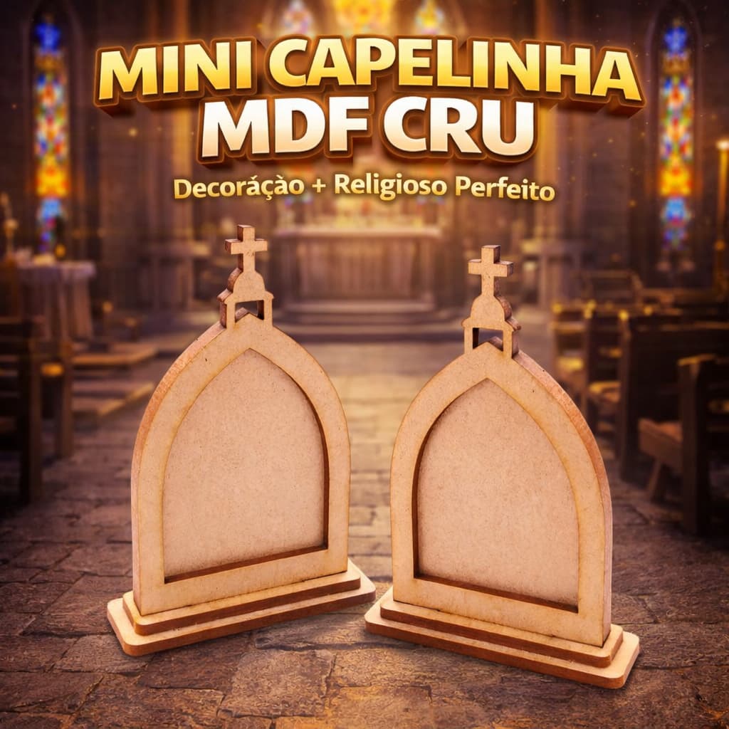 Kit 50 Mini Capelinha 10 Cm Mdf Cru Igrejinha Lembrancinha