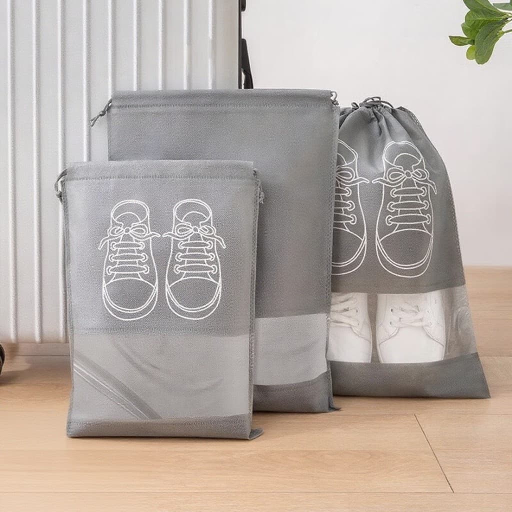 5 Peças Sachês de Viagem para Sapatos – Impermeáveis, Não Tecido com Cordão