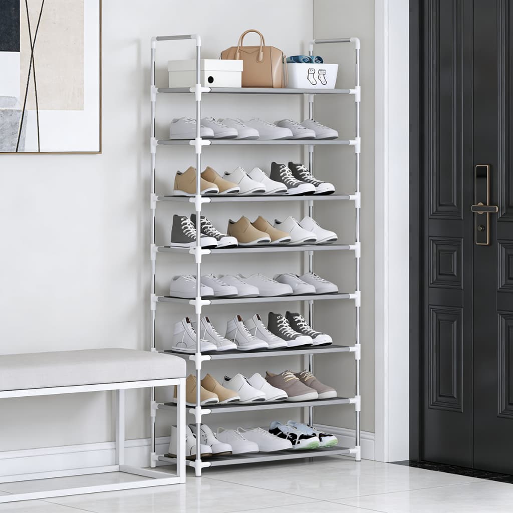 Estante de sapatos vertical de luxo com múltiplos níveis armário de 9 camadas pode acomodar 27 pares de sapatos