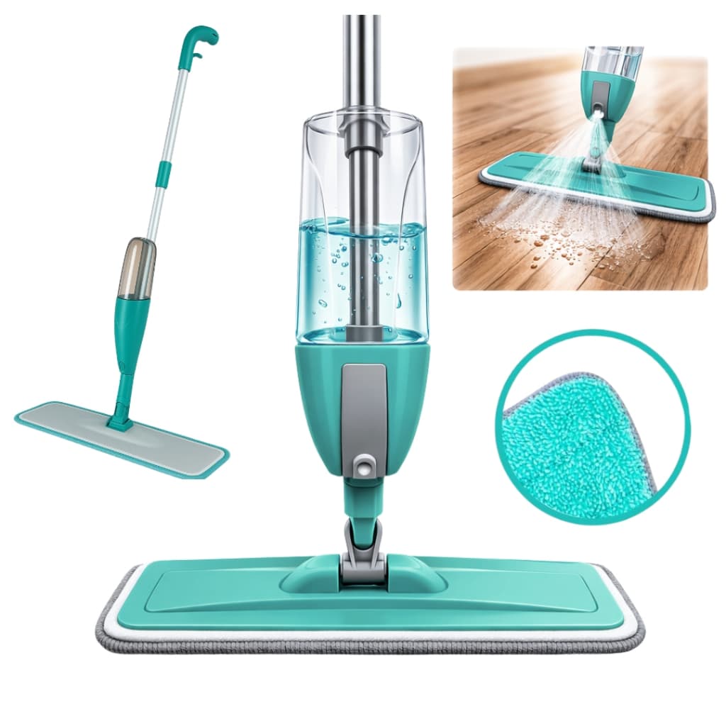 Mop Spray Fit Rodo Inteligente 360° com Microfibra – Limpa Piso sem Balde, com Reservatório e Spray