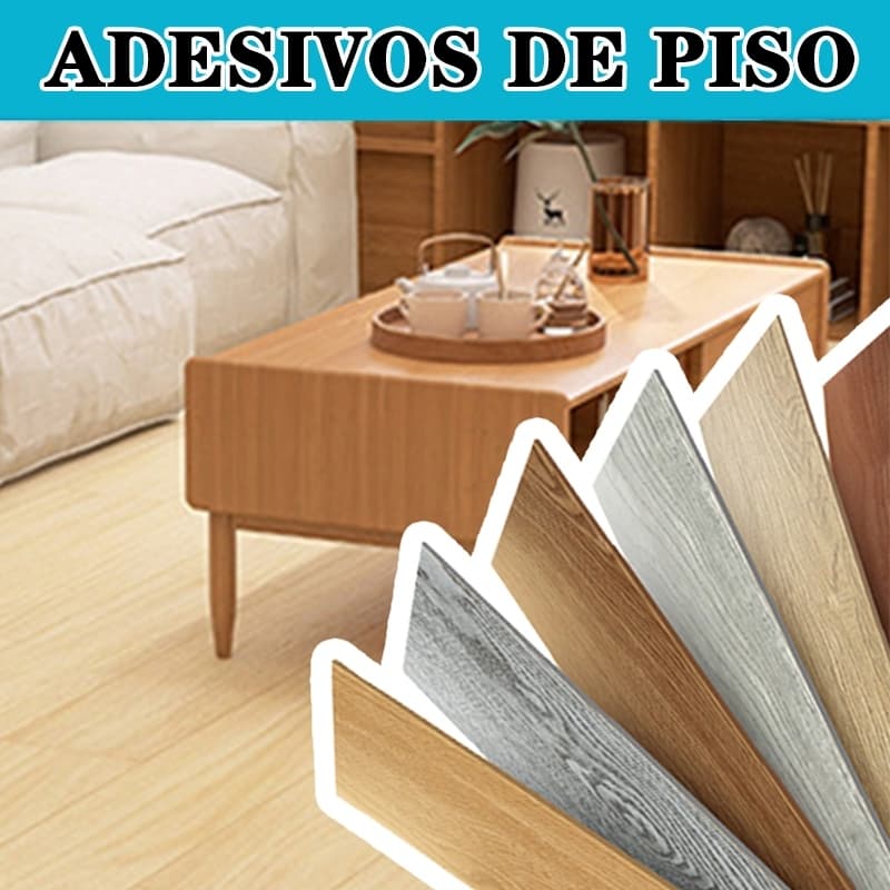 Kit 36/72 Placas Adesivas Autocolantes Piso Estilo Madeira 91 cm x 15 cm cobertura 5m²/10m²