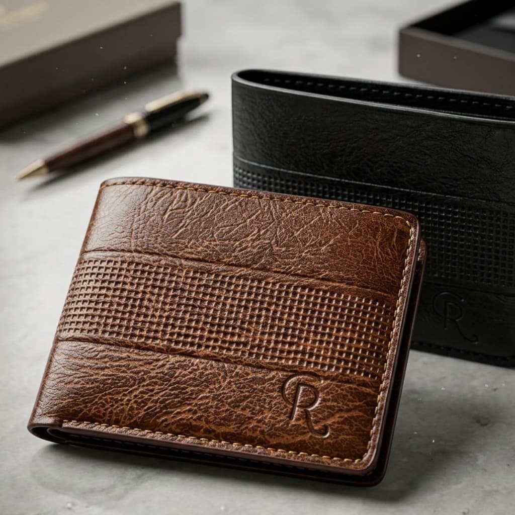 Carteira Masculina Courino  Porta Cartão Slim Preta/marrom/Caramelo