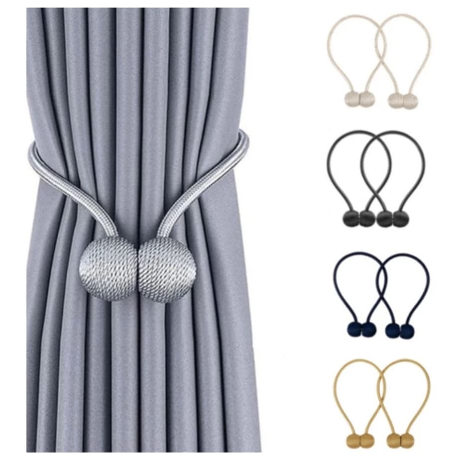 Kit 2 Prendedores De Cortina Magnético Fortificado Presilha Abraçadeira com Imã Forte