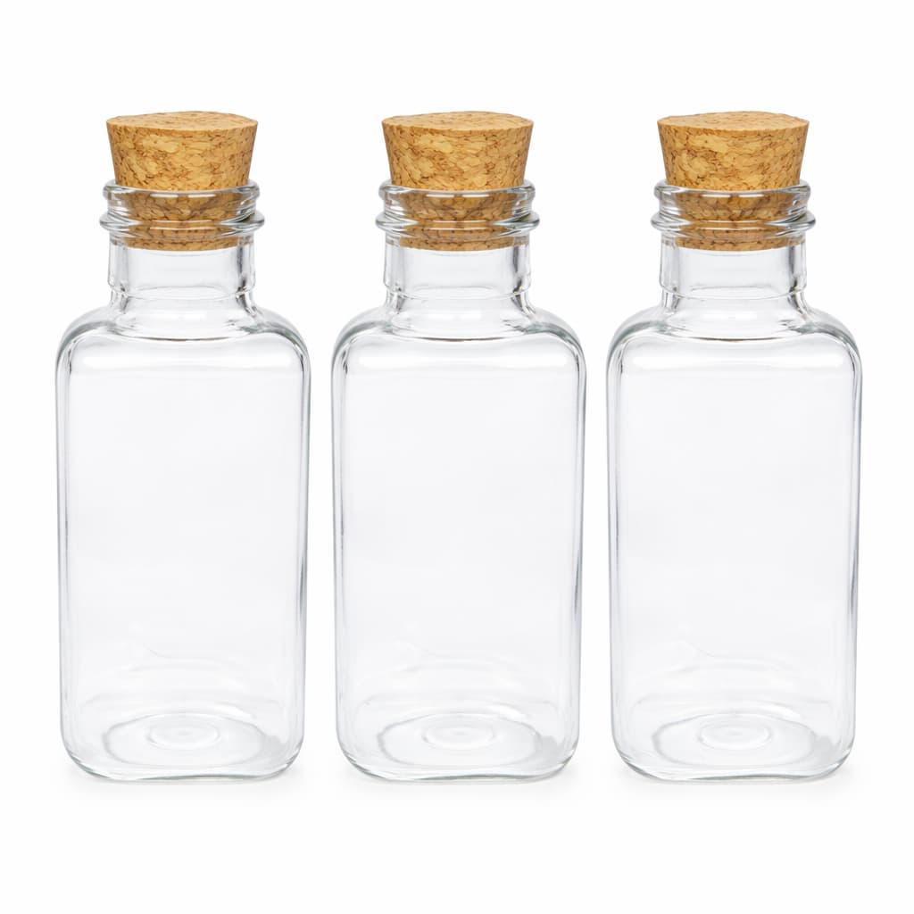 100 - Mini Frascos Plásticos 40ml Com Tampas De Rolha