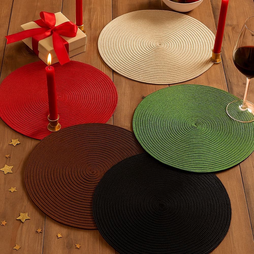 Kit Jogo Americano Redondo Mesa Decorativo Jantar Descanso de Prato - 2/4/6 Peças