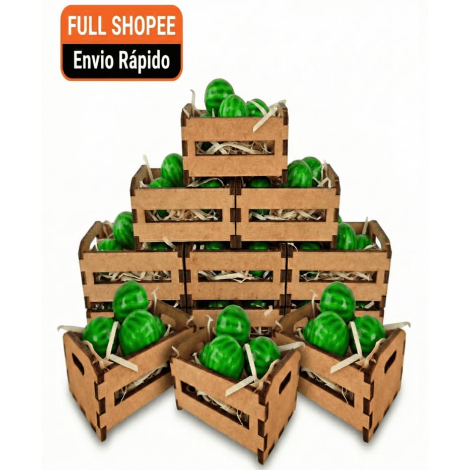 10 Caixotes de feira MDF 6X4X3 , caixote fazendinha Lembrancinhas em Mdf