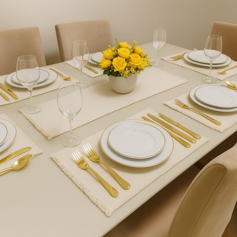 Jogo Americano 7 peças Feito em Tear Chic Decoração Imperdível