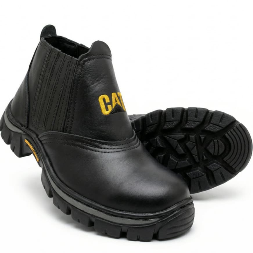 Bota de Segurança Masculina Adventure em Couro com CA Bico PVC Antiderrapante