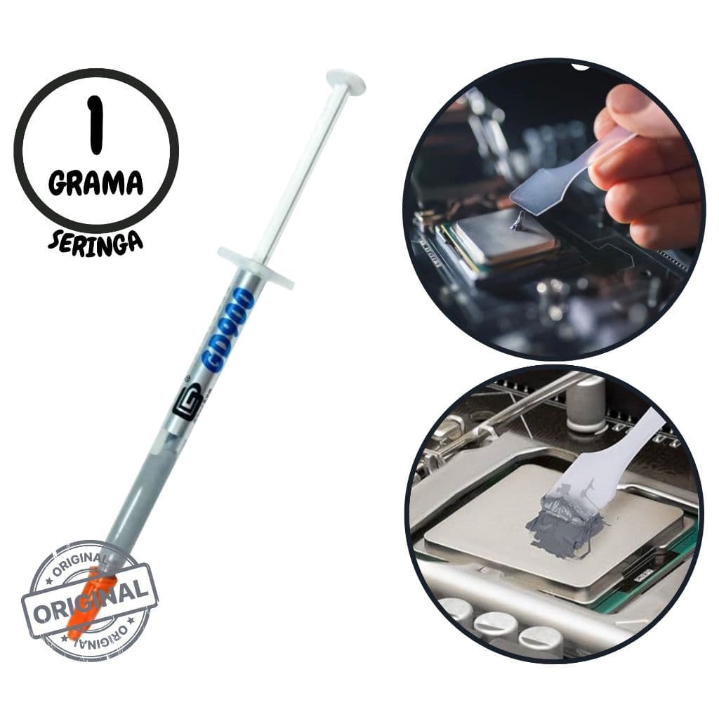 Pasta Térmica Prata GD900 Original Seringa 1G P/ Notebooks Xbox Ps3 Ps4 Xbox Pc Desktop Condutividade 4.8w/m-k