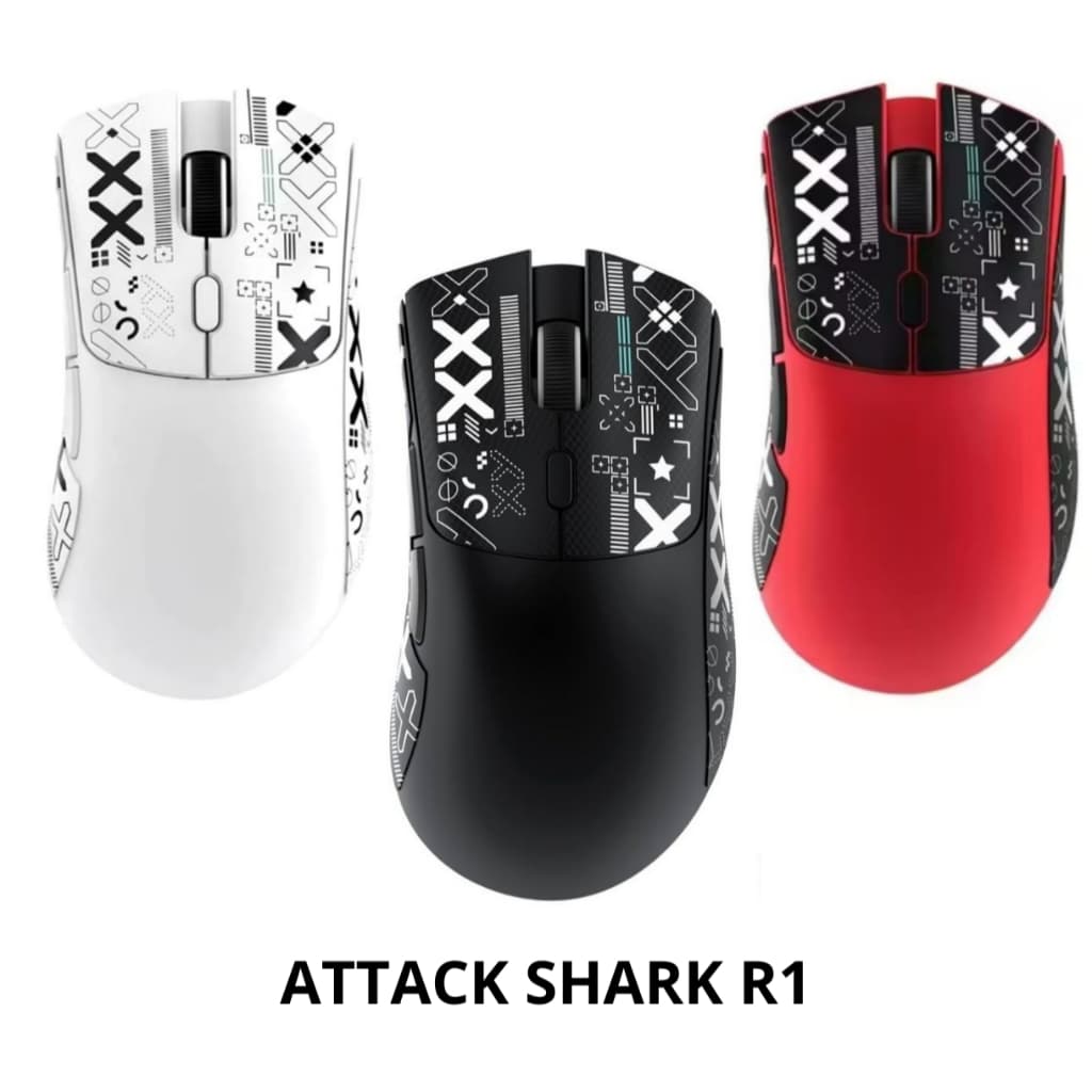 Mouse Gamer Attack Shark R1 Sem Fio  Recarregável Bluetooth 2.4G 18000dpi Paw3311 1000hz