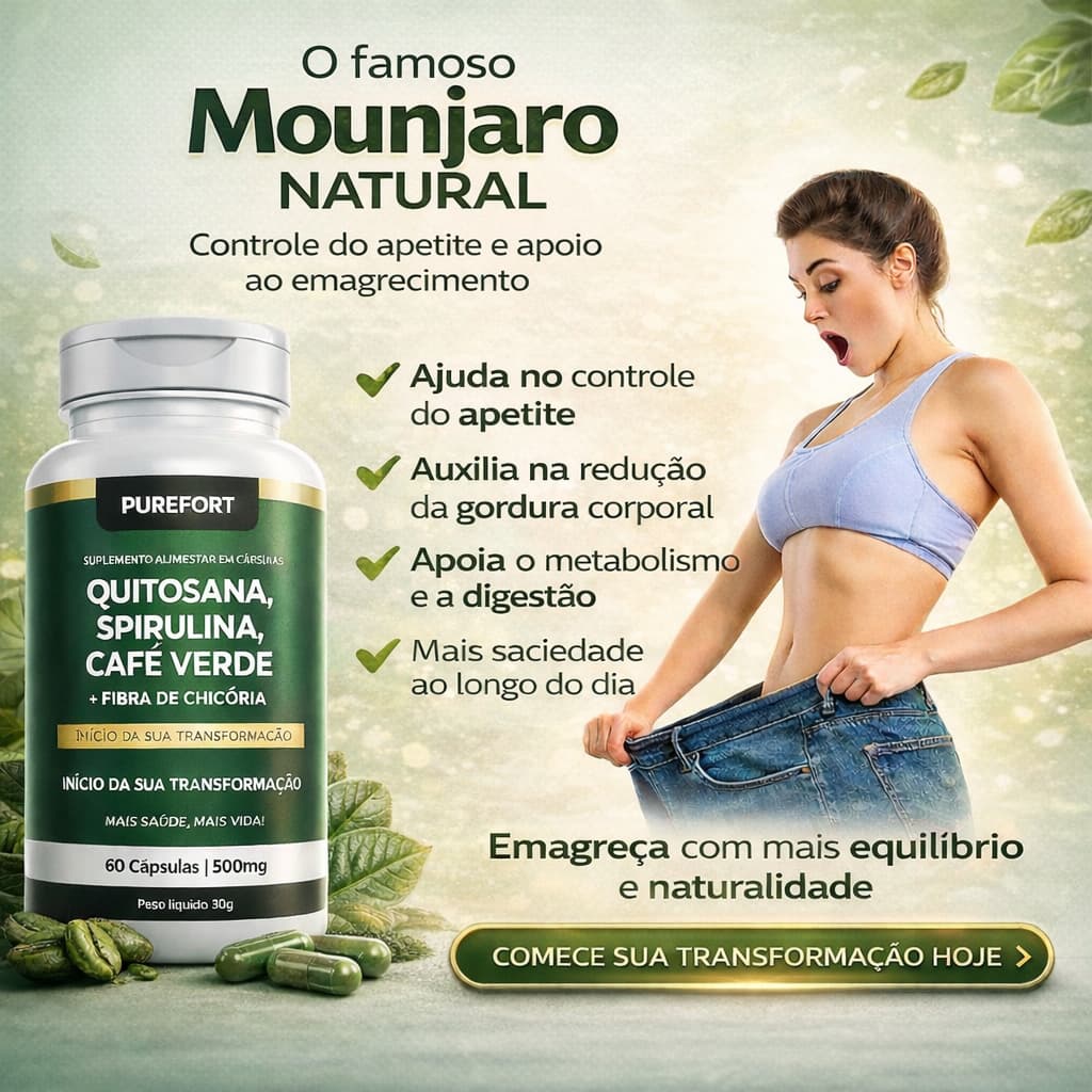 Quitosana + Spirulina + Psyllium + Fibra de Chicória + Café Verde | Suplemento Alimentar Original | 600mg
