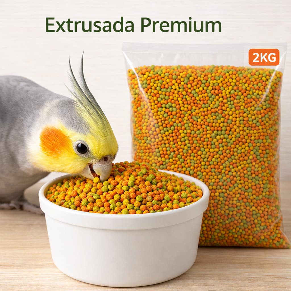 Ração Extrusada Premium para Calopsita e Ring Neck 2kg| Alta Aceitação