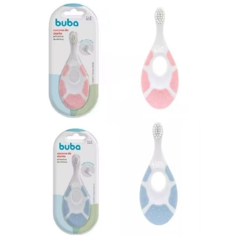 Escova de Dente Buba Higiene Bucal Escovinha Bebê Massageador Gengiva Primeiros Dentinhos Bebê