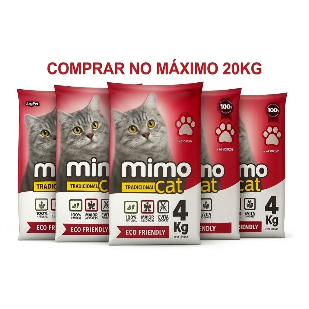 Areia Sanitária para Gato - MimoCat – Antiodor, Alta Absorção, Eco Friendly 100% Natural 20kg