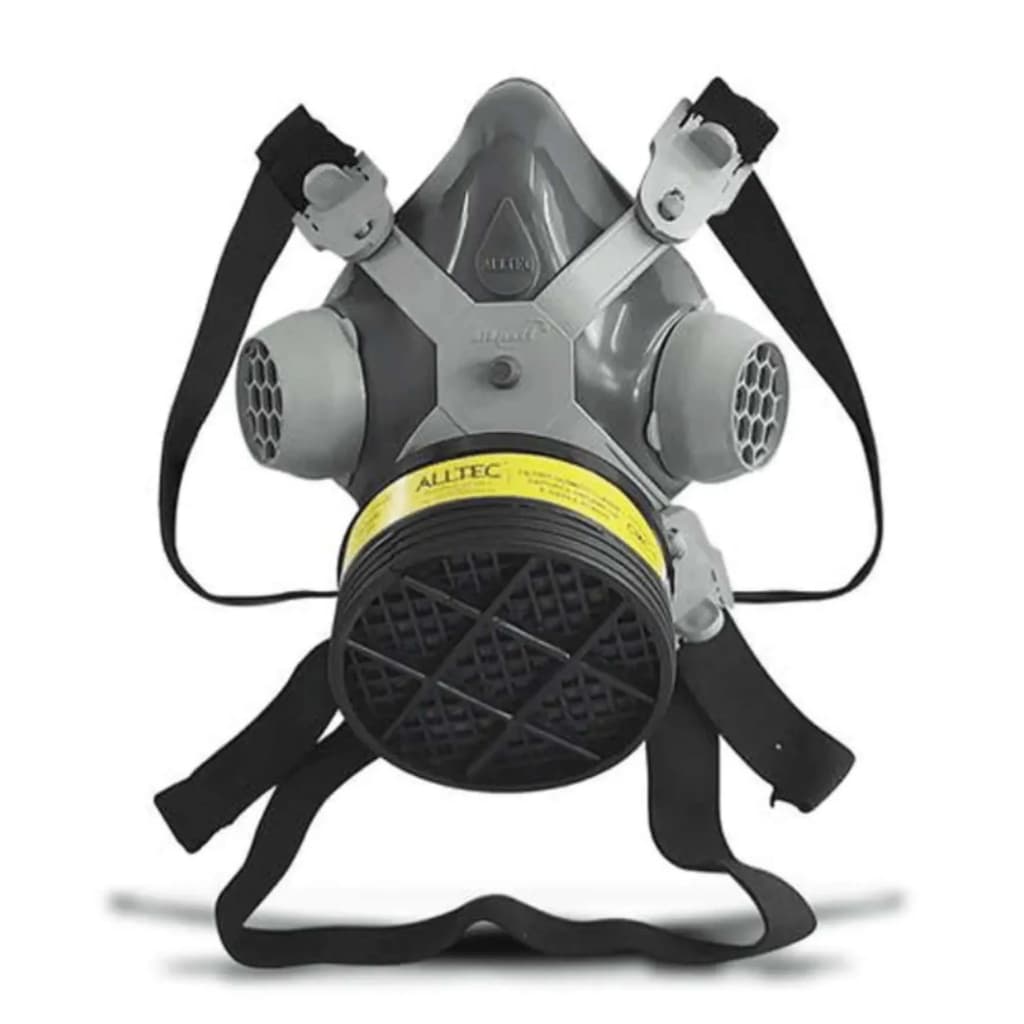 Respirador 1/4 Facial Alltec 2001 Com Filtro VO/GA Mascara para Pintura Thiner Solvente Cloro Resina